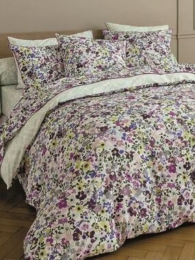 Anne de Solene Queen Duvet Cover Paresse Floral Cotton Percale $440, New!